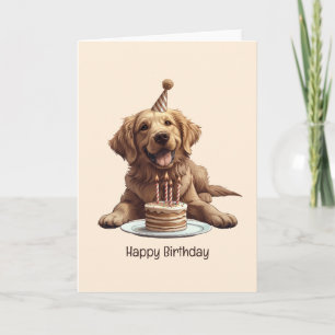 Grattis på födelsedagen Golden Retriever Hund Kort