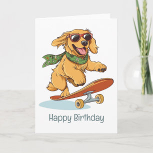 Grattis på födelsedagen Golden Retriever Hund Skat Kort