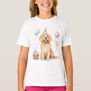 Grattis på födelsedagen Golden Retriever Hund T Shirt