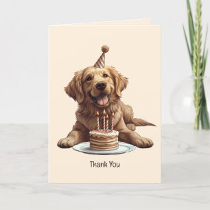 Grattis på födelsedagen Golden Retriever Hund Tack Kort