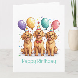 Grattis på födelsedagen Golden Retriever Hundar Kort