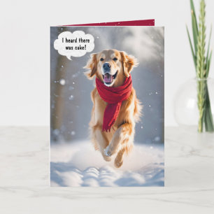 Grattis på födelsedagen Golden Retriever i Snö Kort