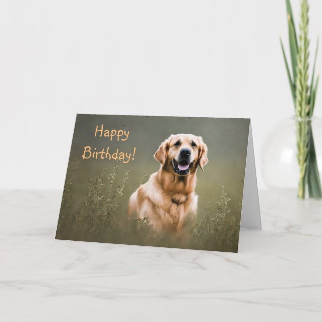 Grattis på födelsedagen Golden Retriever Kort (Framsida)