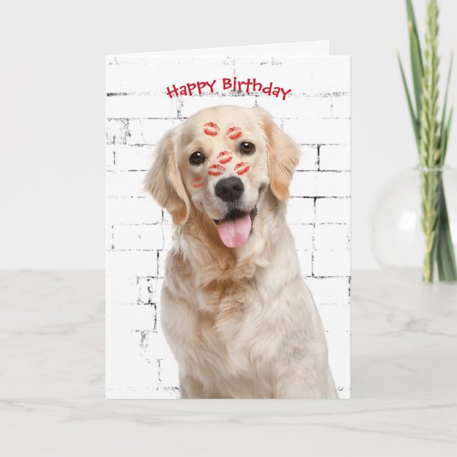Grattis på födelsedagen Golden Retriever Kort (Framsida)
