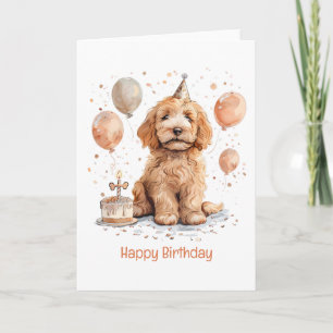 Grattis på födelsedagen Goldendoodle Hund Birthday Kort