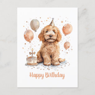 Grattis på födelsedagen Goldendoodle Hund Födelsed Vykort