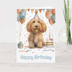 Grattis på födelsedagen Goldendoodle Hund Kort
