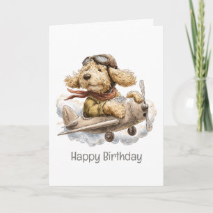 Grattis på födelsedagen Goldendoodle Hund Pilot Fl Kort