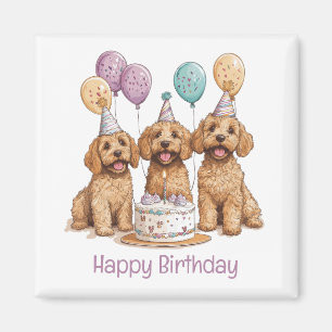 Grattis på födelsedagen Goldendoodle Hundar Birthd Magnet