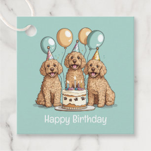Grattis på födelsedagen Goldendoodle Hundar Gåvor Etiketter