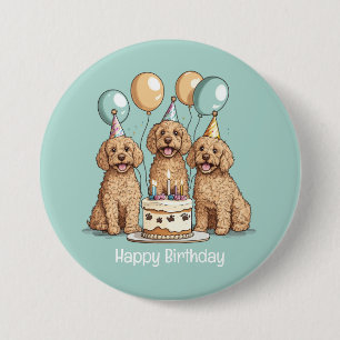 Grattis på födelsedagen Goldendoodle Hundar Knapp