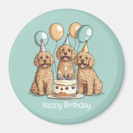 Grattis på födelsedagen Goldendoodle Hundar Magnet
