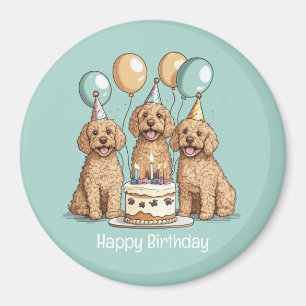 Grattis på födelsedagen Goldendoodle Hundar Magnet