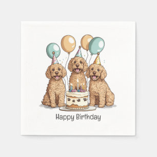 Grattis på födelsedagen Goldendoodle Hundar Pappersservett
