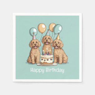 Grattis på födelsedagen Goldendoodle Hundar Pappersservett