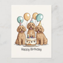 Grattis på födelsedagen Goldendoodle Hundar