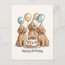 Grattis på födelsedagen Goldendoodle Hundar Vykort