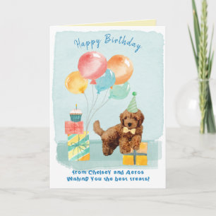 Grattis på födelsedagen Goldendoodle Puppy Birthda Kort