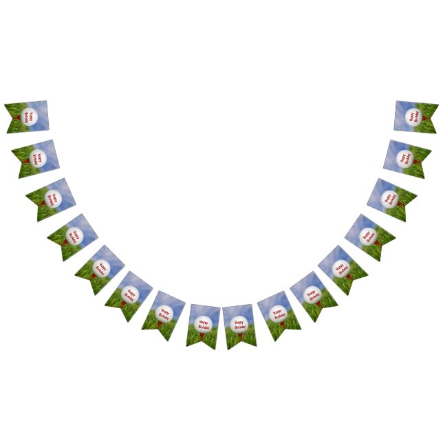 Grattis på födelsedagen Golf Boll på rödborgen Vimplar (Alla)