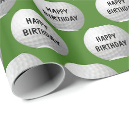 Grattis på födelsedagen golf bollar på grönt presentpapper