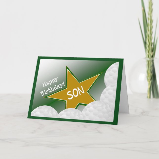 Grattis på födelsedagen Golf Loving Son! Kort (Framsida)