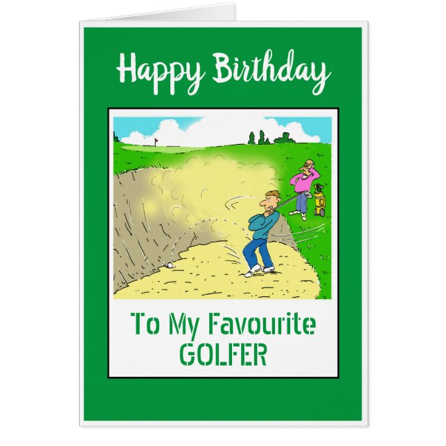 Grattis på födelsedagen Golfare Hälsningskort (Framsidan)