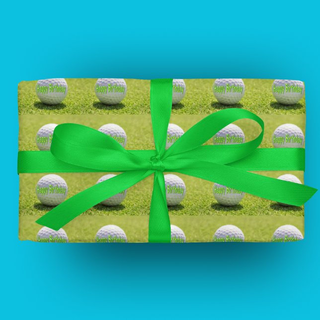 Grattis på födelsedagen Golfbollspapper Presentpapper (Skapare uppladdad)