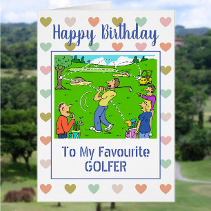 Grattis på födelsedagen Golfer Hälsningskort