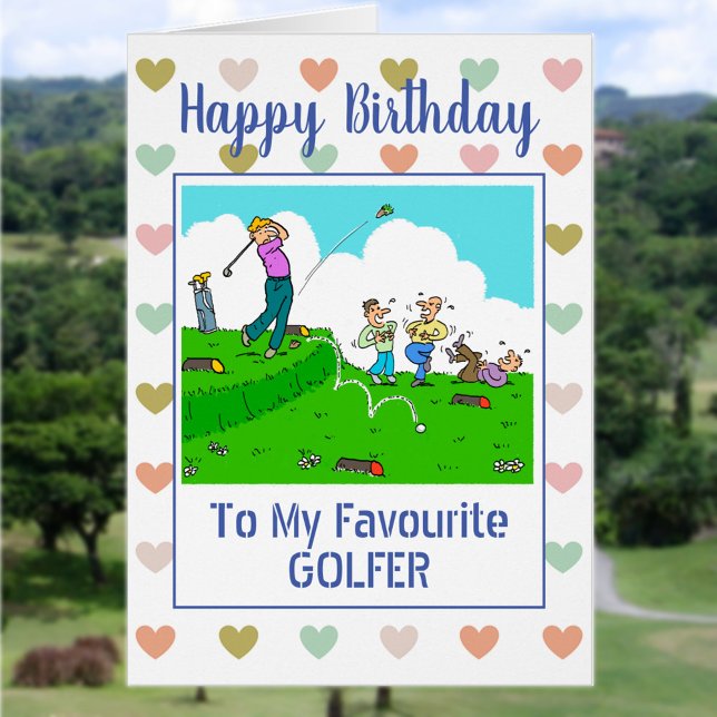 Grattis på födelsedagen Golfer Hälsningskort (Skapare uppladdad)
