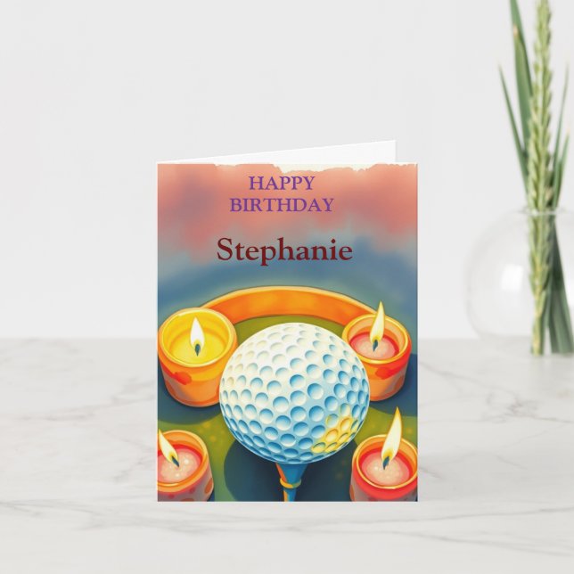 Grattis på födelsedagen Golfing Boll Älskare Kort (Framsida)