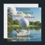 Grattis på födelsedagen Golfing Boll Hittande Vatt Kort<br><div class="desc">Grattis på födelsedagen Golfing Boll Hittande Vatten</div>