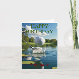 Grattis på födelsedagen Golfing Boll Hittande Vatt Kort