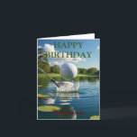 Grattis på födelsedagen Golfing Boll Hittande Vatt Kort<br><div class="desc">Grattis på födelsedagen Golfing Boll Hittande Vatten</div>