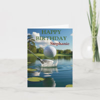 Grattis på födelsedagen Golfing Boll Hittande Vatt