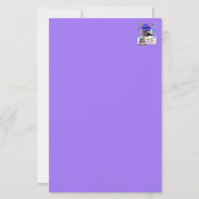 Grattis på födelsedagen gör en Pudel-stationeri av Brevpapper (Framsida)
