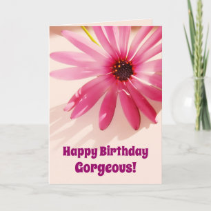 Grattis på födelsedagen Gorgant Rosa-blomsterkort Kort