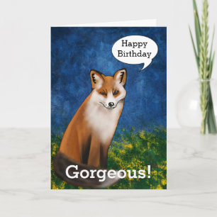 Grattis på födelsedagen Gorgous Says Handsome Fox Kort