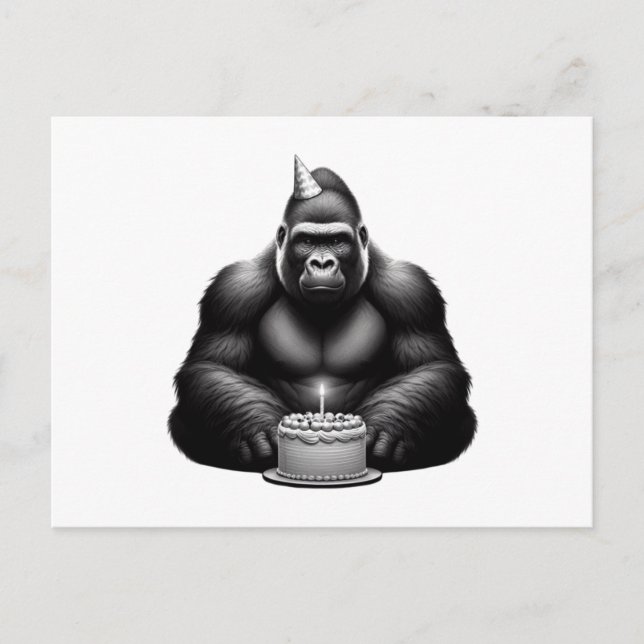 Grattis på födelsedagen Gorilla Vykort (Framsida)