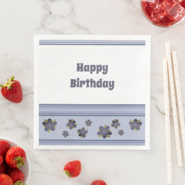 Grattis på födelsedagen Grå Blå Pappersservetter