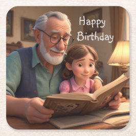 Grattis på födelsedagen Grampa Underlägg Papper Kvadrat