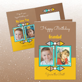 Grattis på födelsedagen Grandad-foton bruna och gu Kort