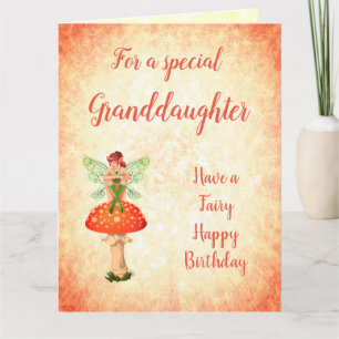 Grattis på födelsedagen Granddotter Fairy Design Kort