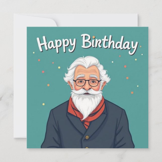 Grattis på födelsedagen Grandfather blue Kort (Framsida)