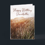 Grattis på födelsedagen Grandfather - Rustic Birth Helgkort<br><div class="desc">Anpassningsbarnas födelsedagskort med strålande solnedgångsfoto med "Grattis på födelsedagen Grandfather" i skripttypografi. Färgad insida och tillbaka. Tillgänglig även för omedelbar nedladdning för att enkelt  med vänner och familj.</div>