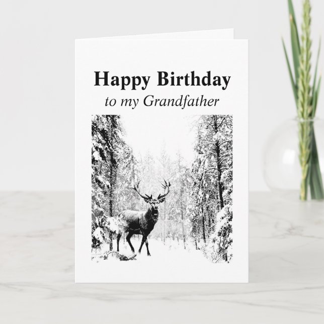 Grattis på födelsedagen Grandfather Vintage Stag,  Kort (Framsida)