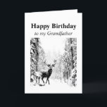 Grattis på födelsedagen Grandfather Vintage Stag,  Kort<br><div class="desc">Grattis på födelsedagen Grandfather Vintage Stag,  Hjort Animal,  Wildlife,  Nature</div>