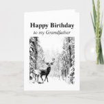 Grattis på födelsedagen Grandfather Vintage Stag,  Kort<br><div class="desc">Grattis på födelsedagen Grandfather Vintage Stag,  Hjort Animal,  Wildlife,  Nature</div>