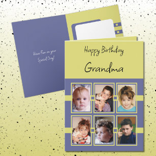 Grattis på födelsedagen Grandma add 6 lila grönt f Kort
