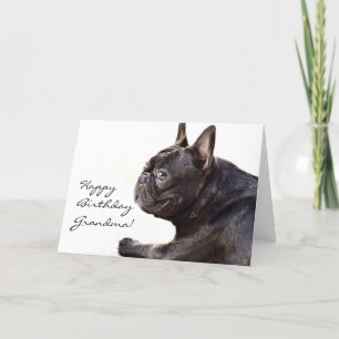 Grattis på födelsedagen Grandma Fransk Bulldog-kor Kort