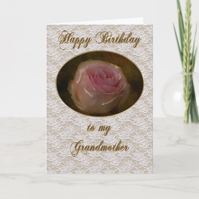 Grattis på födelsedagen Grandma-hälsningskort Kort (Framsida)
